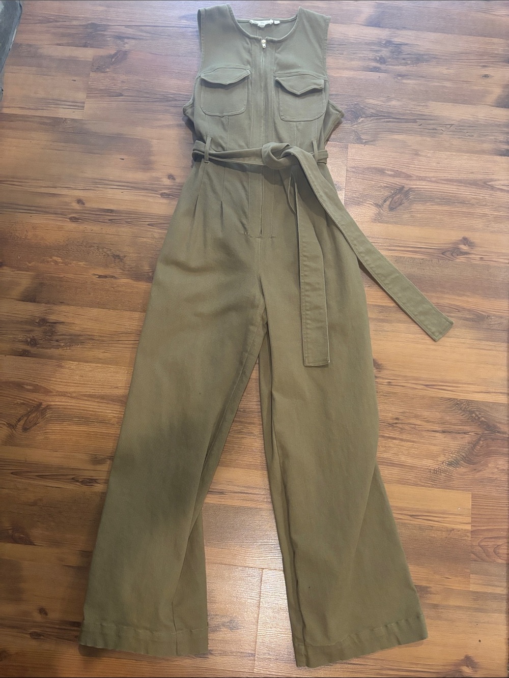 Anthropologie Green Wide legged Jumpsuit